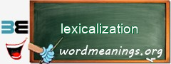 WordMeaning blackboard for lexicalization